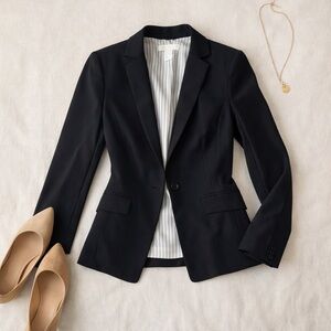 H&M Black Women's Single-Button Tailored Blazer